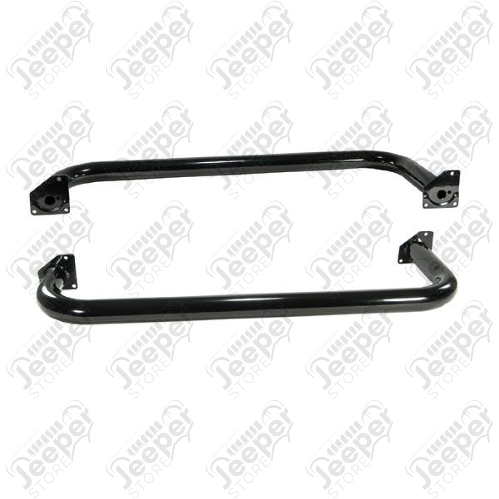 Tube Side Step Kit, Round, 3 Inch, Black; 97-06 Jeep Wrangler TJ
