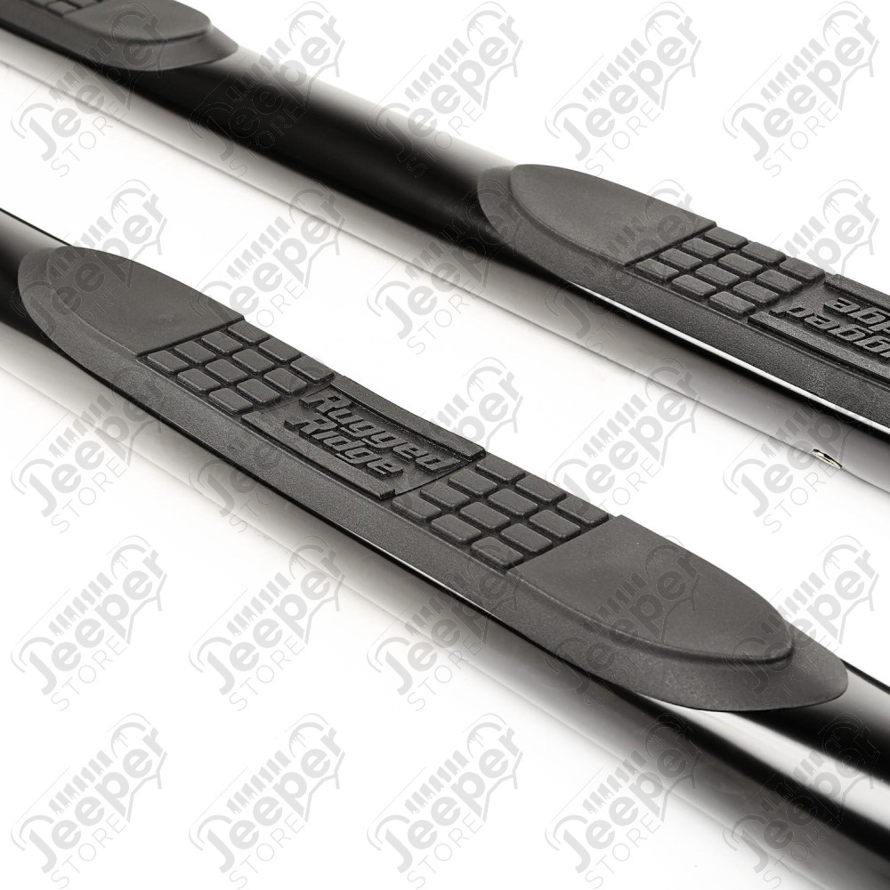 Tube Side Step Kit, Round, 3 Inch, Black 15-18 Jeep Renegade BU