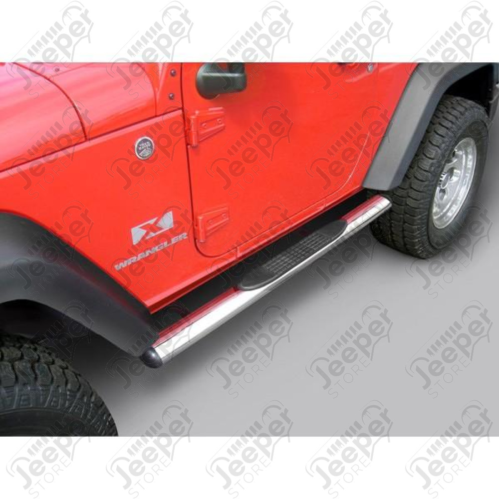 Tube Side Step Kit, Oval, 4.25 Inch, Stainless; 07-18 Wrangler, 2 Door