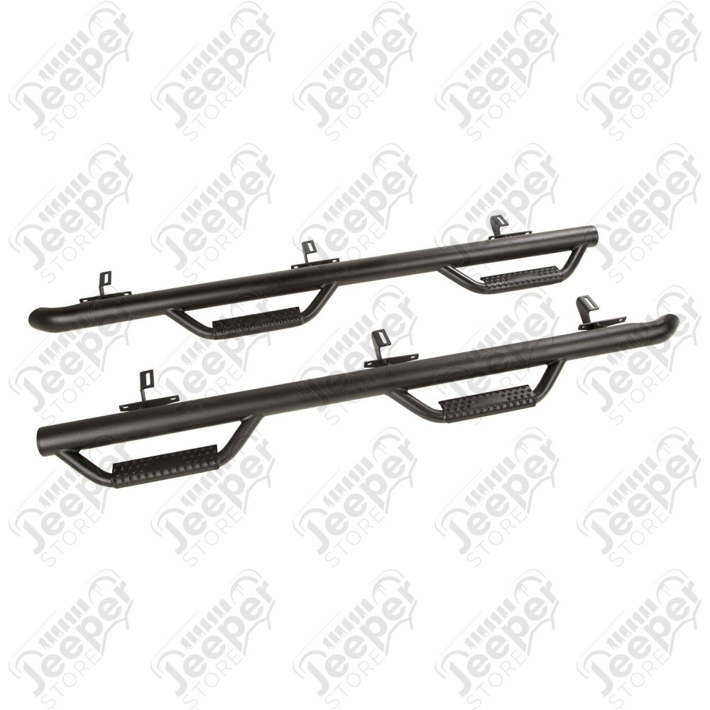 Spartan Nerf Bar Kit, Textured Black; 07-18 Jeep Wrangler JKU, 4 Door