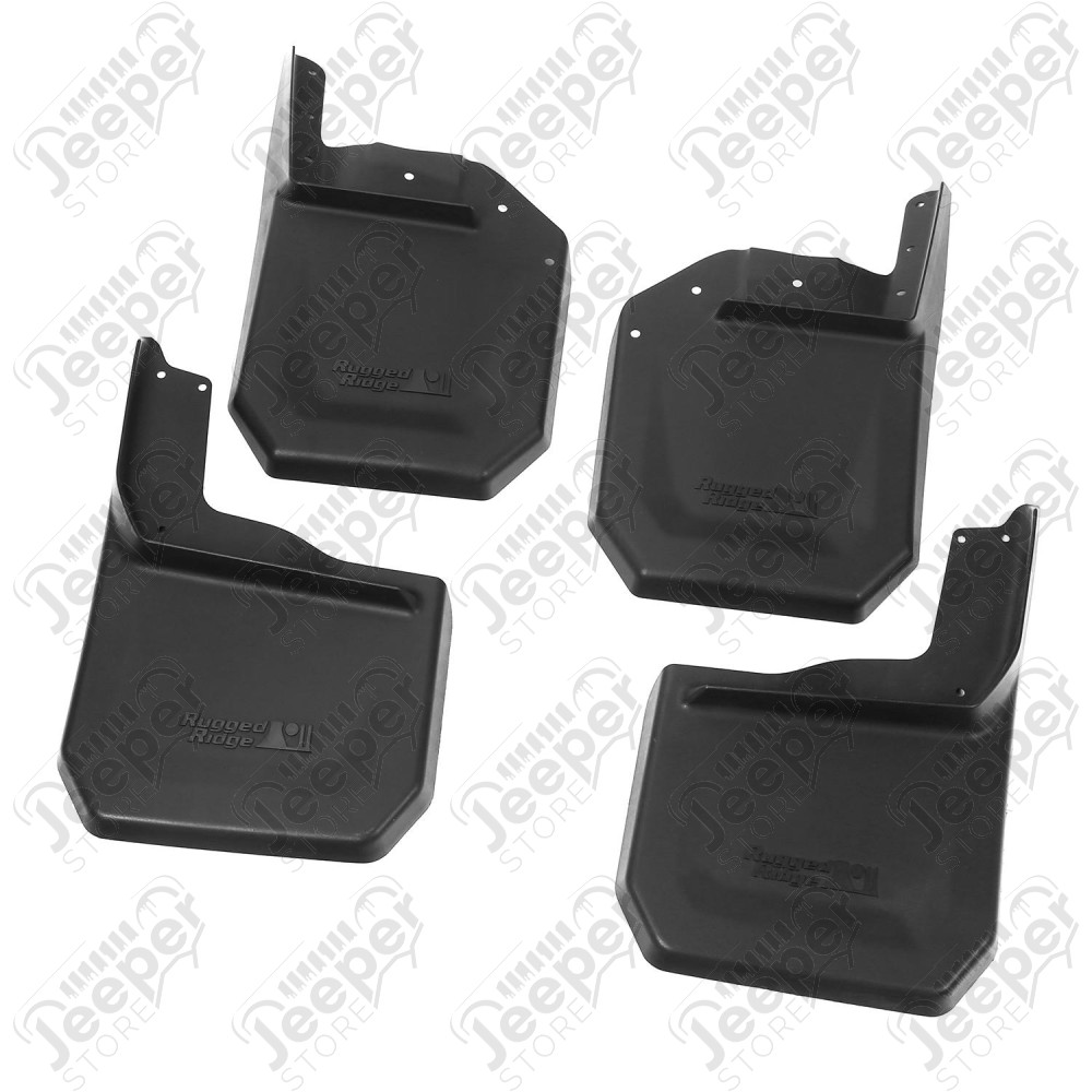 Splash Guard Kit, 4 Piece, Black; 07-18 Jeep Wrangler JK