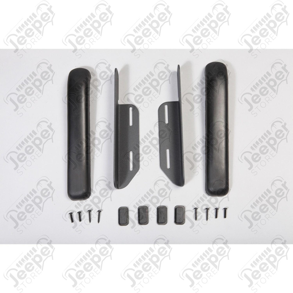 Door Armrest Kit, Full Doors, Black; 97-06 Jeep Wrangler TJ