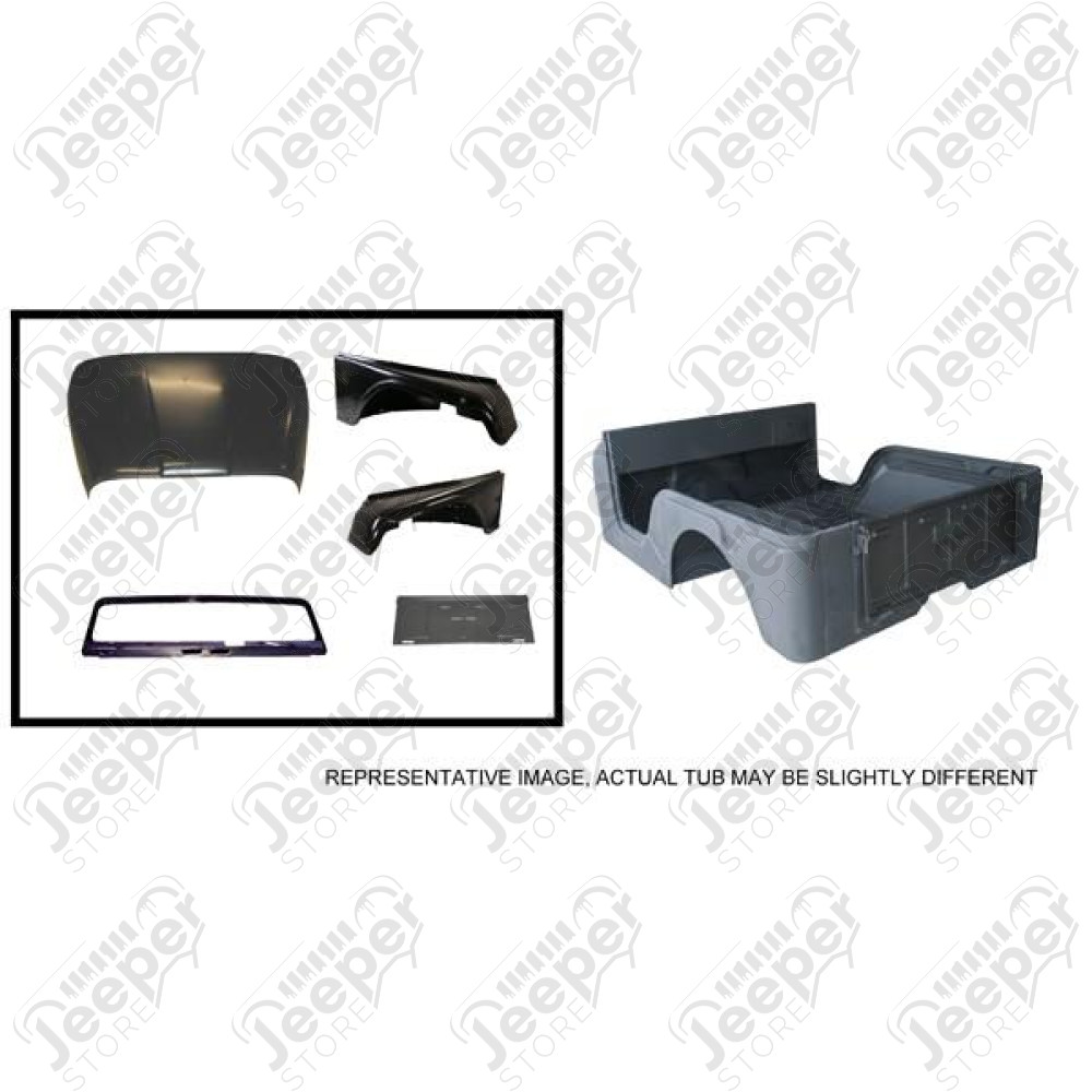 Body Tub Kit, Reproduction, Steel; 72-75 Jeep CJ5