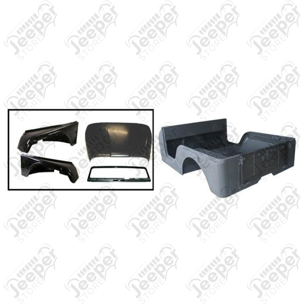 Body Tub Kit, Reproduction, Steel; 76-83 Jeep CJ5