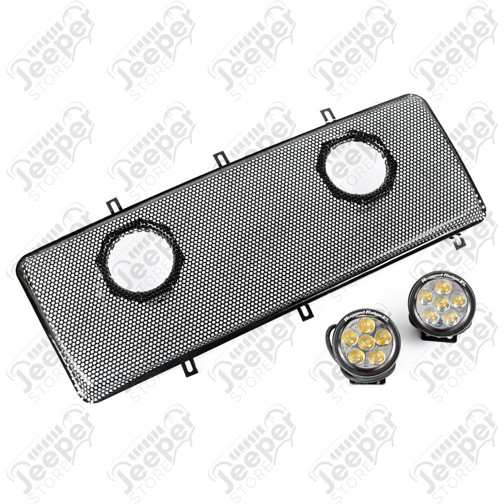 Spartan Grille Insert Kit, Dual 3.5" LEDs 07-18 Wrangler