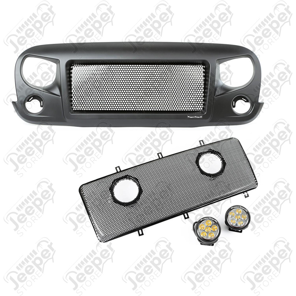 Spartan Grille Insert Kit, LED Lights; 07-18 Jeep Wrangler JK