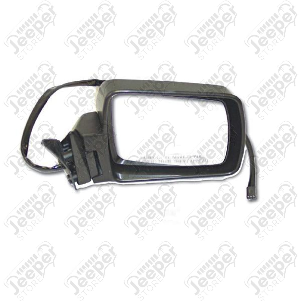 Door Mirror, Right, Power, Folding, Black; 84-96 Jeep Cherokee XJ