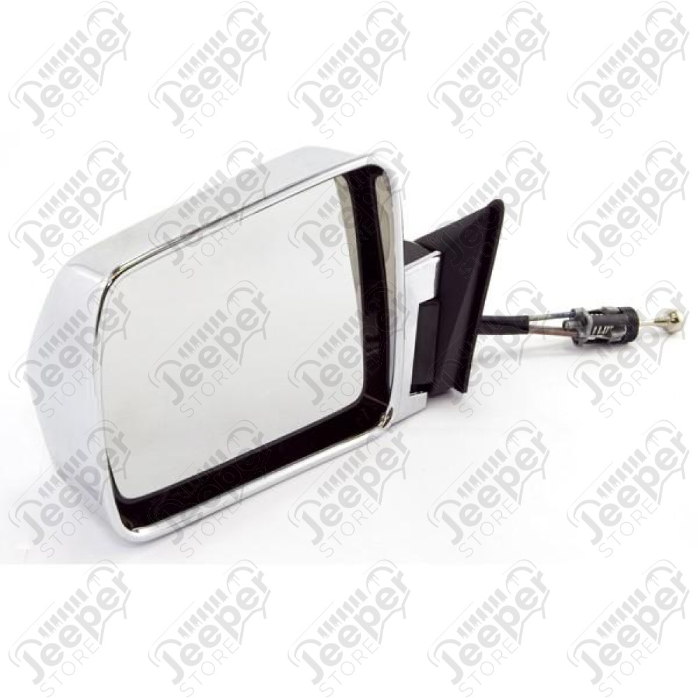 Door Mirror, Left, Chrome; 84-96 Jeep Cherokee XJ