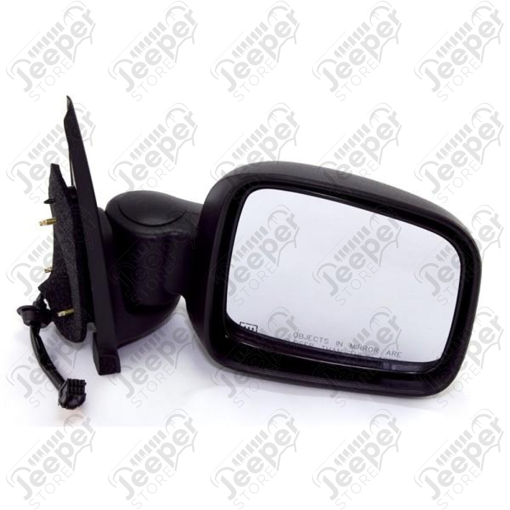 Door Mirror, Right, Power, Heated, Black; 02-07 Jeep Liberty KJ