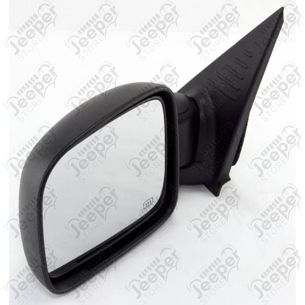 Door Mirror, Left, Power, Heated, Black; 02-07 Jeep Liberty KJ