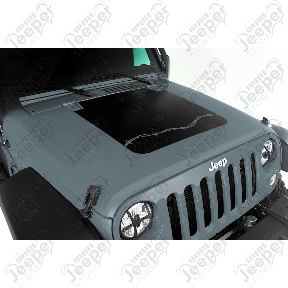 Hood Decal, Barbed Wire; 07-18 Jeep Wrangler JK
