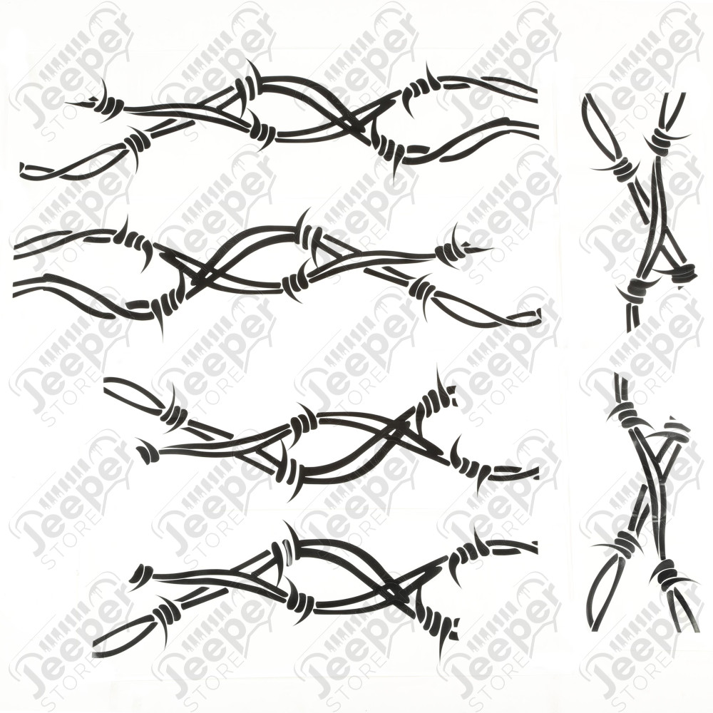 Decal Kit, Side Pair, Barbed Wire; 07-18 Jeep Wrangler JK
