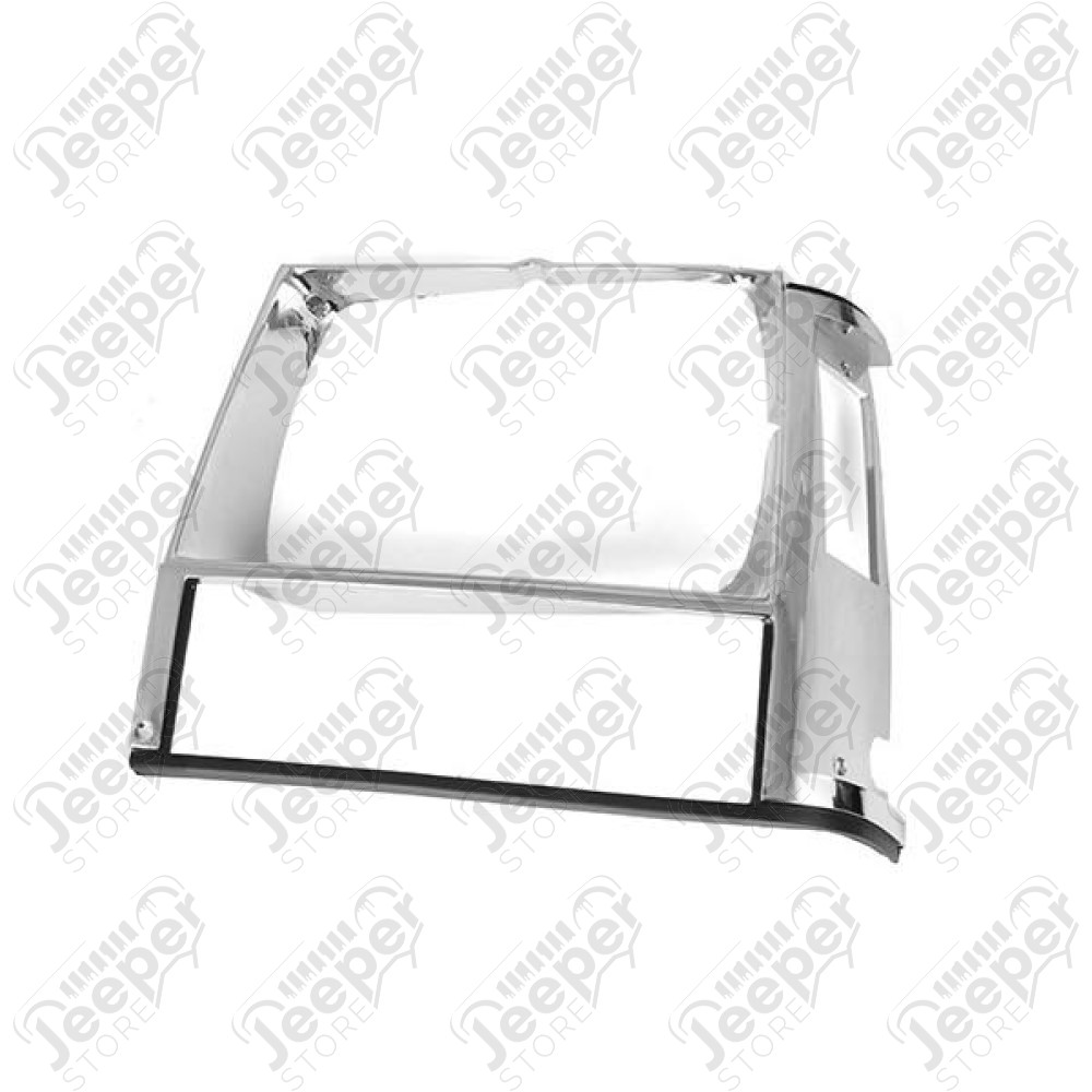 Headlight Bezel, Left, Chrome; 84-90 Jeep Cherokee XJ/MJ