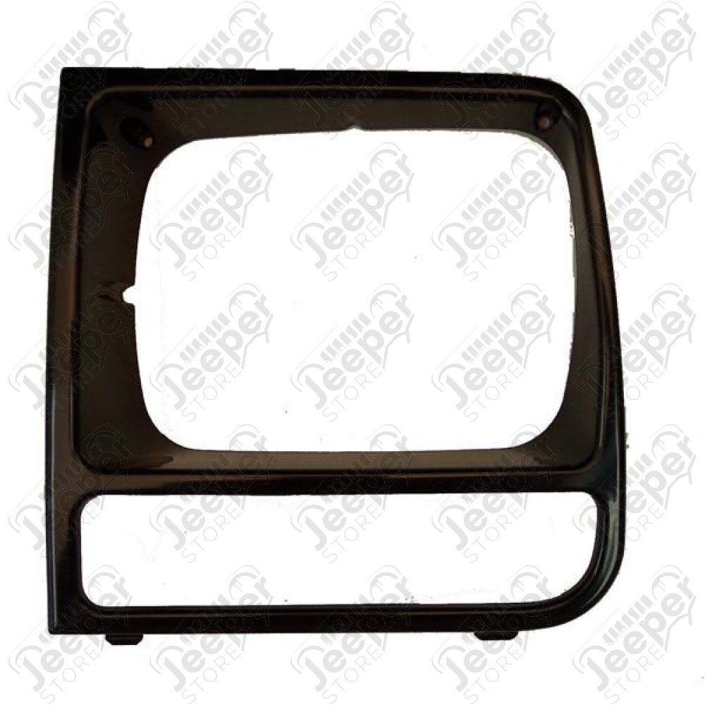Headlight Bezel, Left, Black; 97-01 Jeep Cherokee XJ