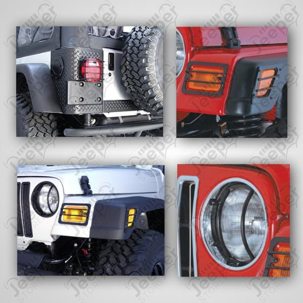 Euro Guard Kit, Black, Stainless Steel, 8 Piece; 97-06 Wrangler TJ