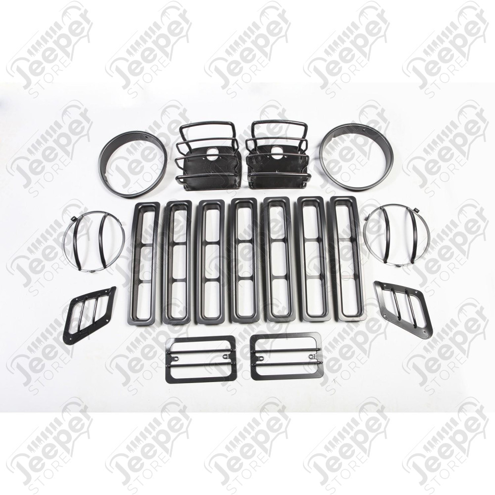 Euro Guard Kit, Black, 17 Piece 97-06 Jeep Wrangler TJ
