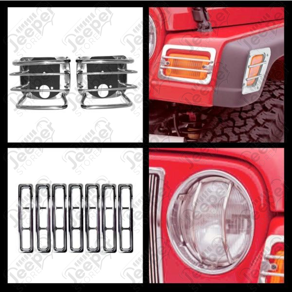 Euro Guard Kit, Stainless Steel, 17 Piece; 97-06 Jeep Wrangler TJ
