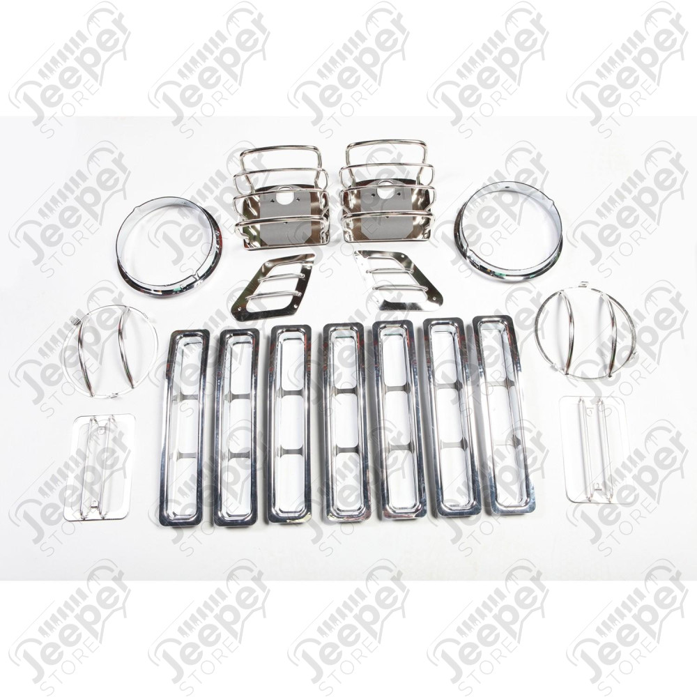Euro Guard Kit, Stainless Steel, 17 Piece 97-06 Jeep Wrangler TJ
