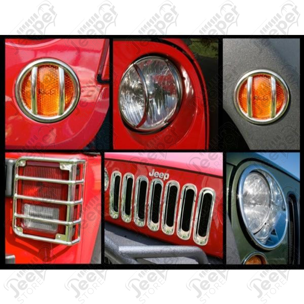 Euro Guard Kit, Chrome, 18 Piece; 07-18 Jeep Wrangler JK/JKU