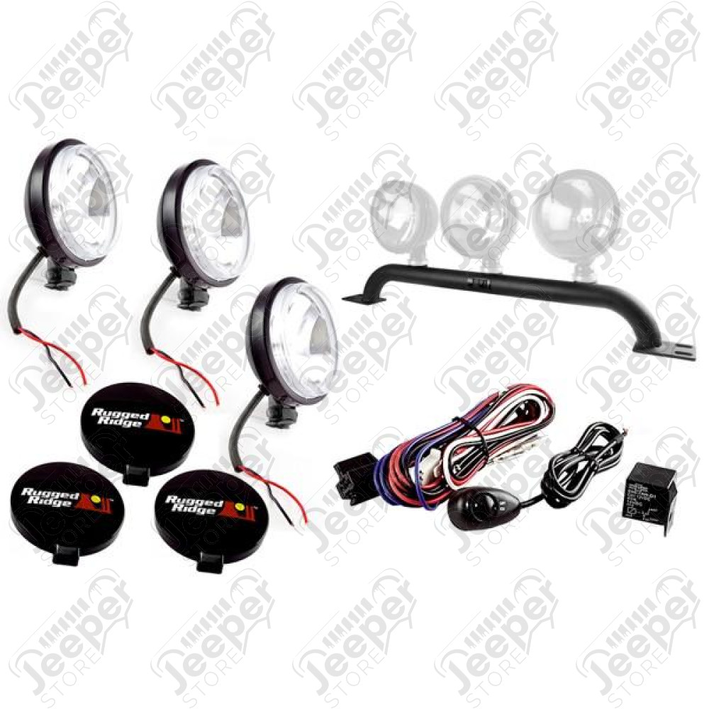 Light Bar Kit, Bumper Mounted; 07-18 Jeep Wrangler JK