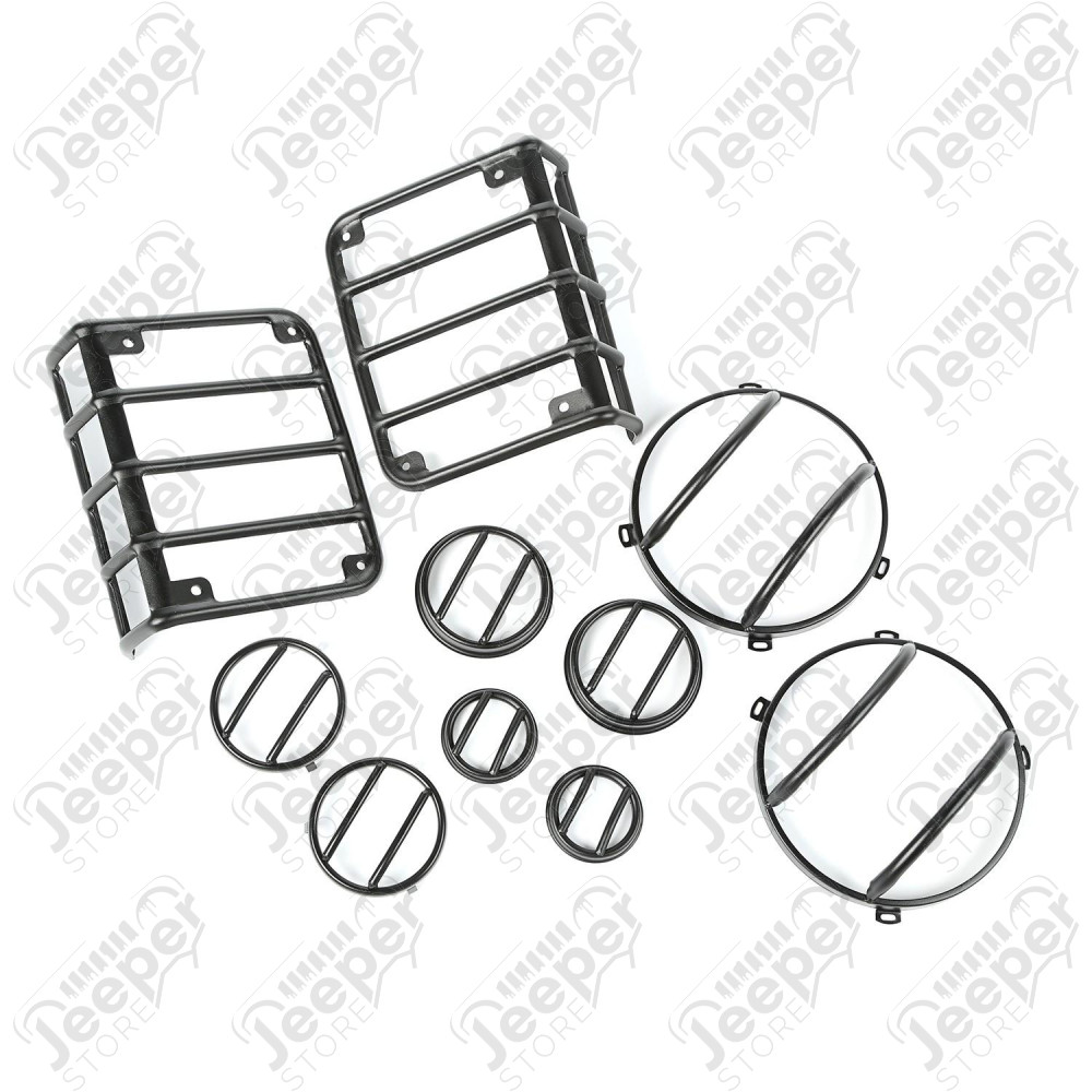 Euro Guard Kit, 10 Piece, Textured Black; 07-18 Jeep Wrangler JK