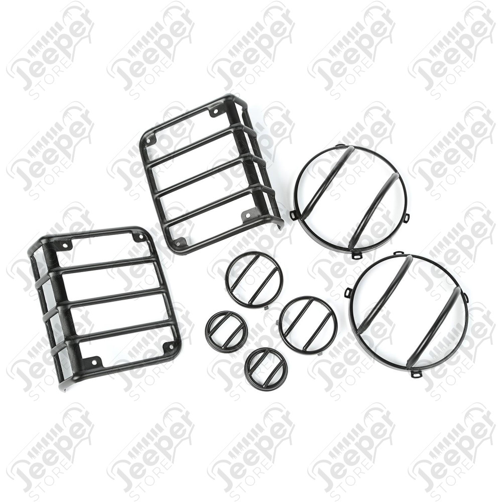 Euro Guard Kit, 8 Piece, Textured Black; 07-18 Jeep Wrangler JK