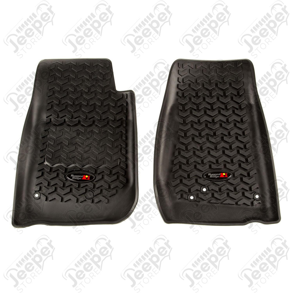 All Terrain Floor Liner, Front Pair, Black; 07-18 Jeep Wrangler JK/JKU