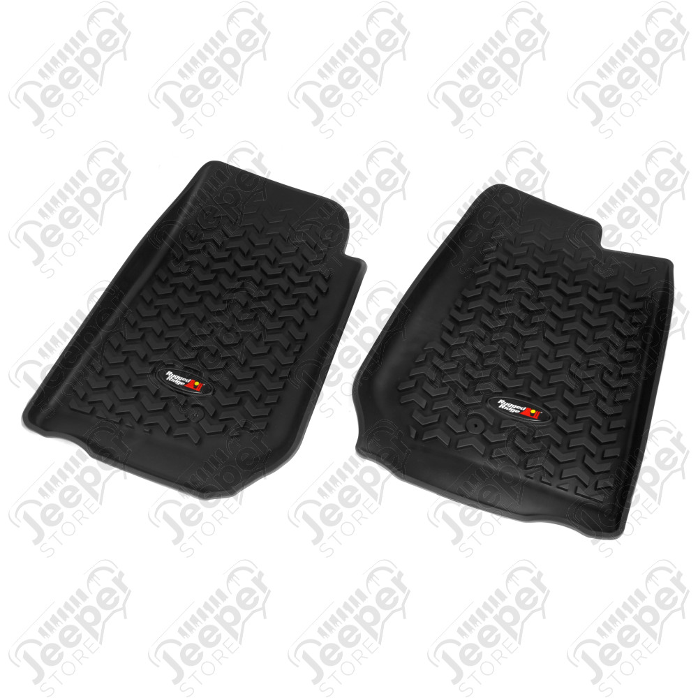 All Terrain Floor Liner, Front Pair, Black, RHD; 07-18 Wrangler JK/JKU