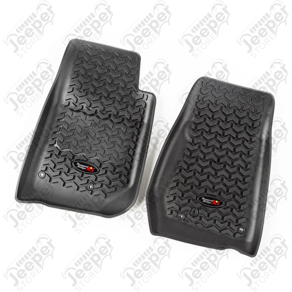 All Terrain Floor Liner, Front Pair, Black 07-18 Jeep Wrangler JK
