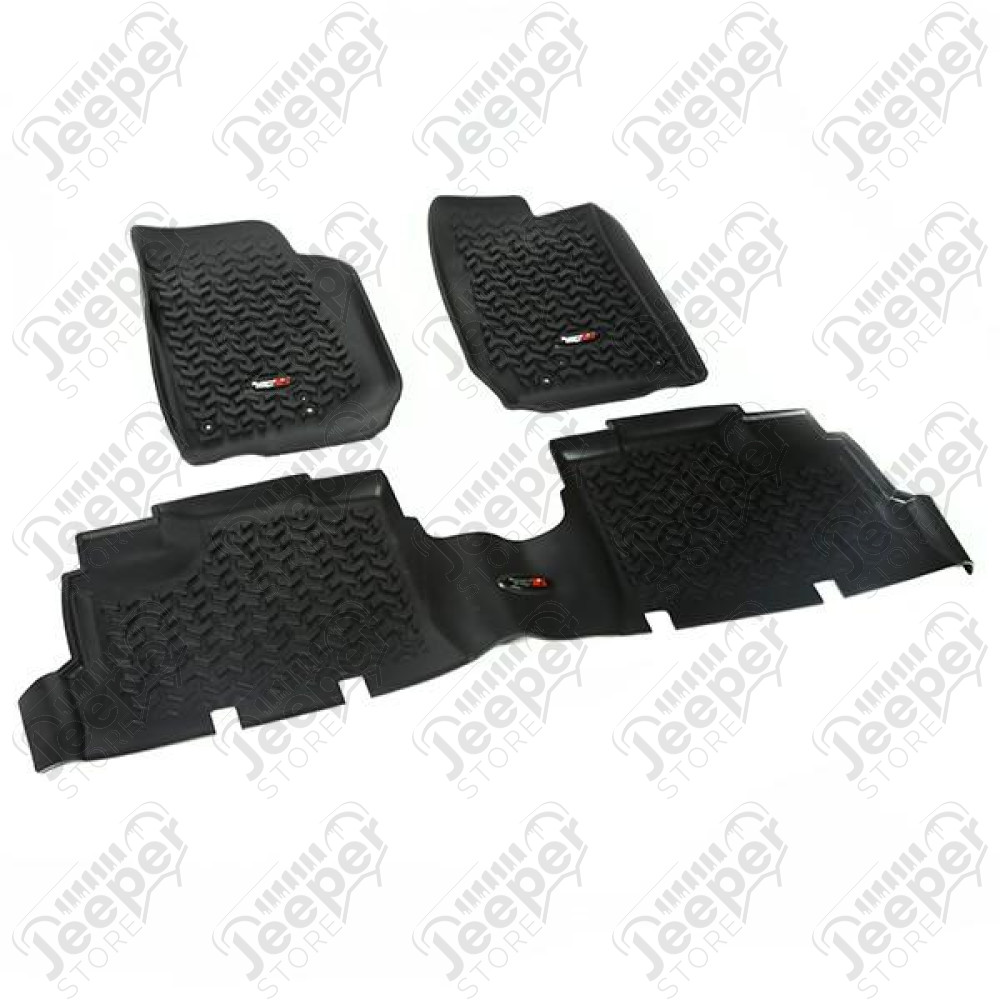 All Terrain Floor Liner Kit, Black; 07-18 Jeep Wrangler JK, 4 Door