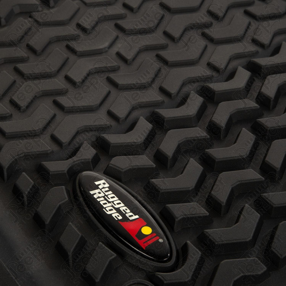 Floor Liner, Front/Rear Black, 2018-2020 Jeep Wrangler JL 4 Dr