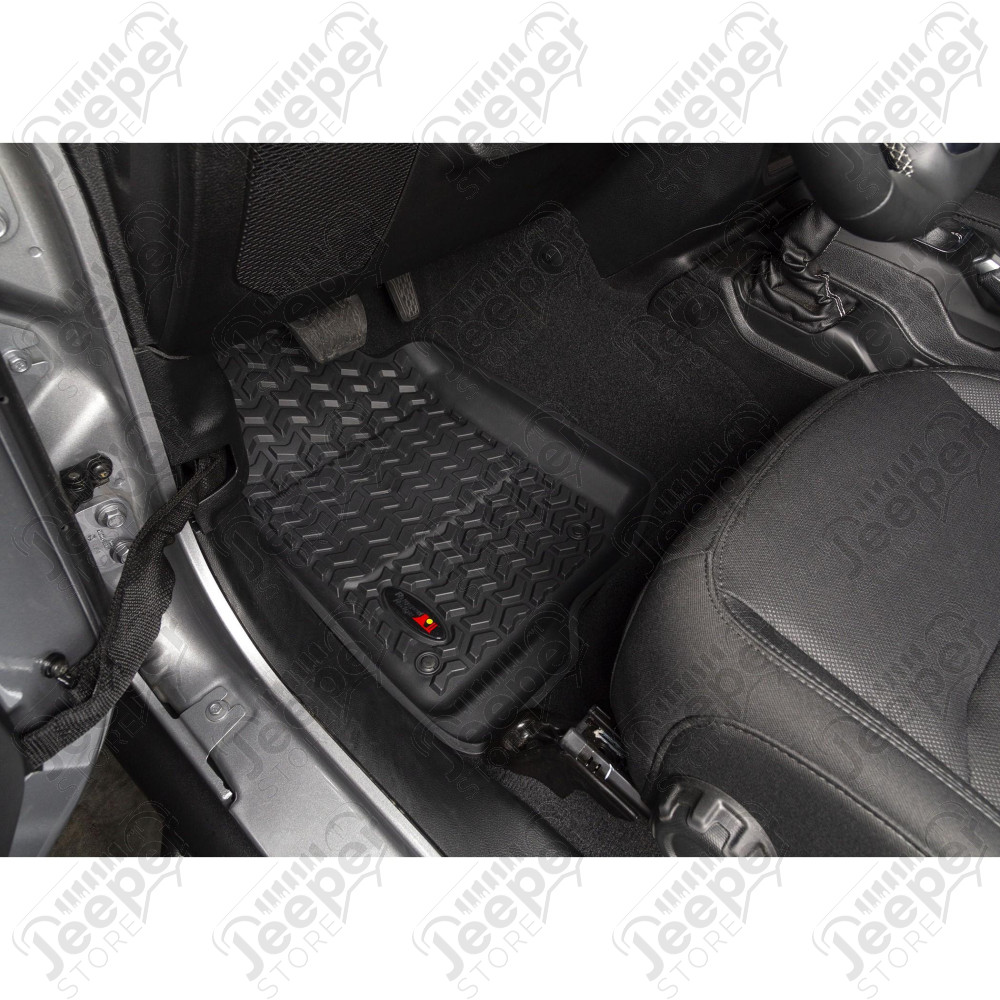Floor Liner, Front/Rear Black, 2018-2020 Jeep Wrangler JL 4 Dr