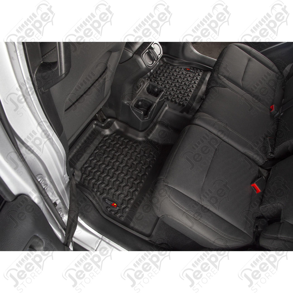 Floor Liner, Front/Rear Black, 2018-2020 Jeep Wrangler JL 4 Dr