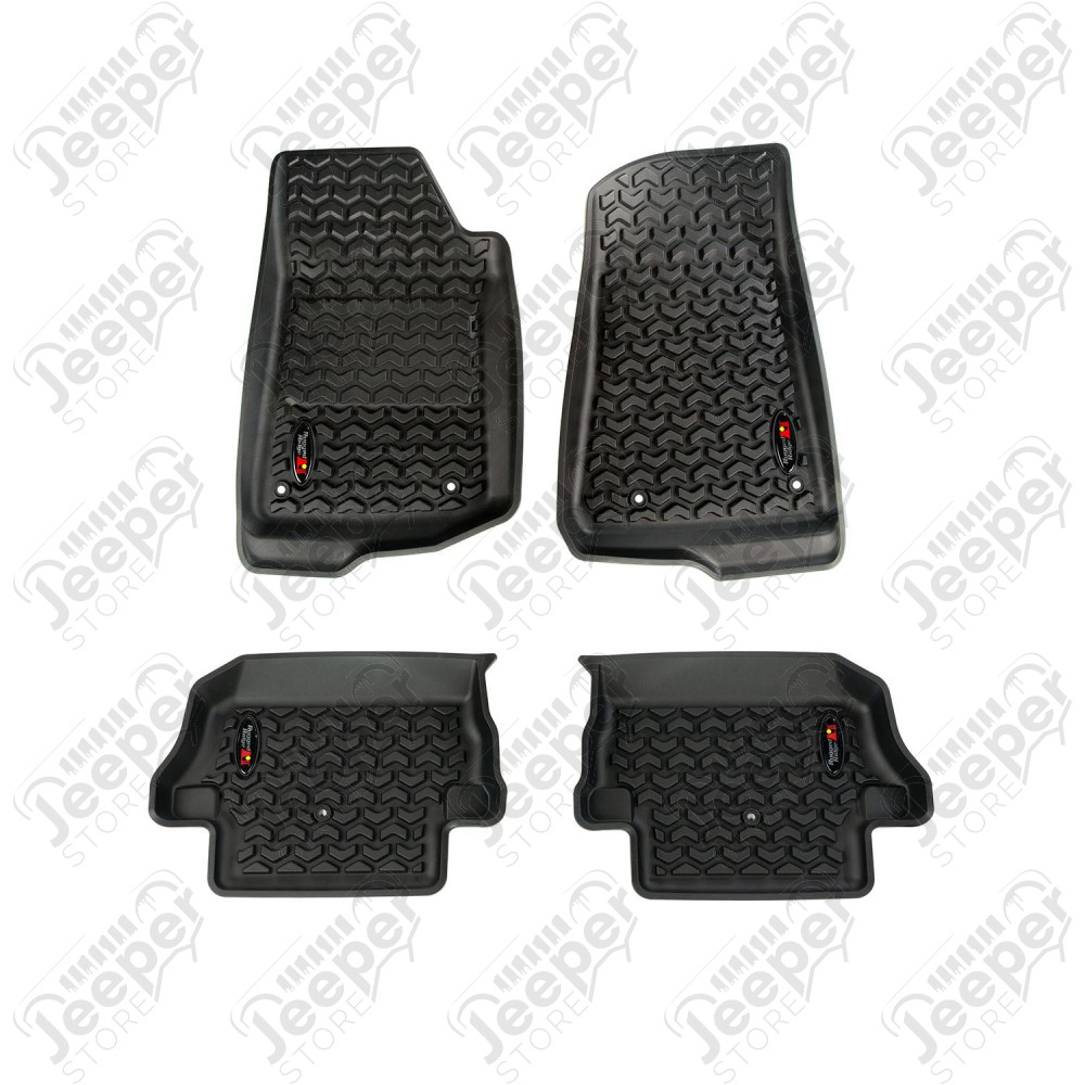 Floor Liner Kit, Blk, F/R; 18-20 Wrangler JL, 2Dr