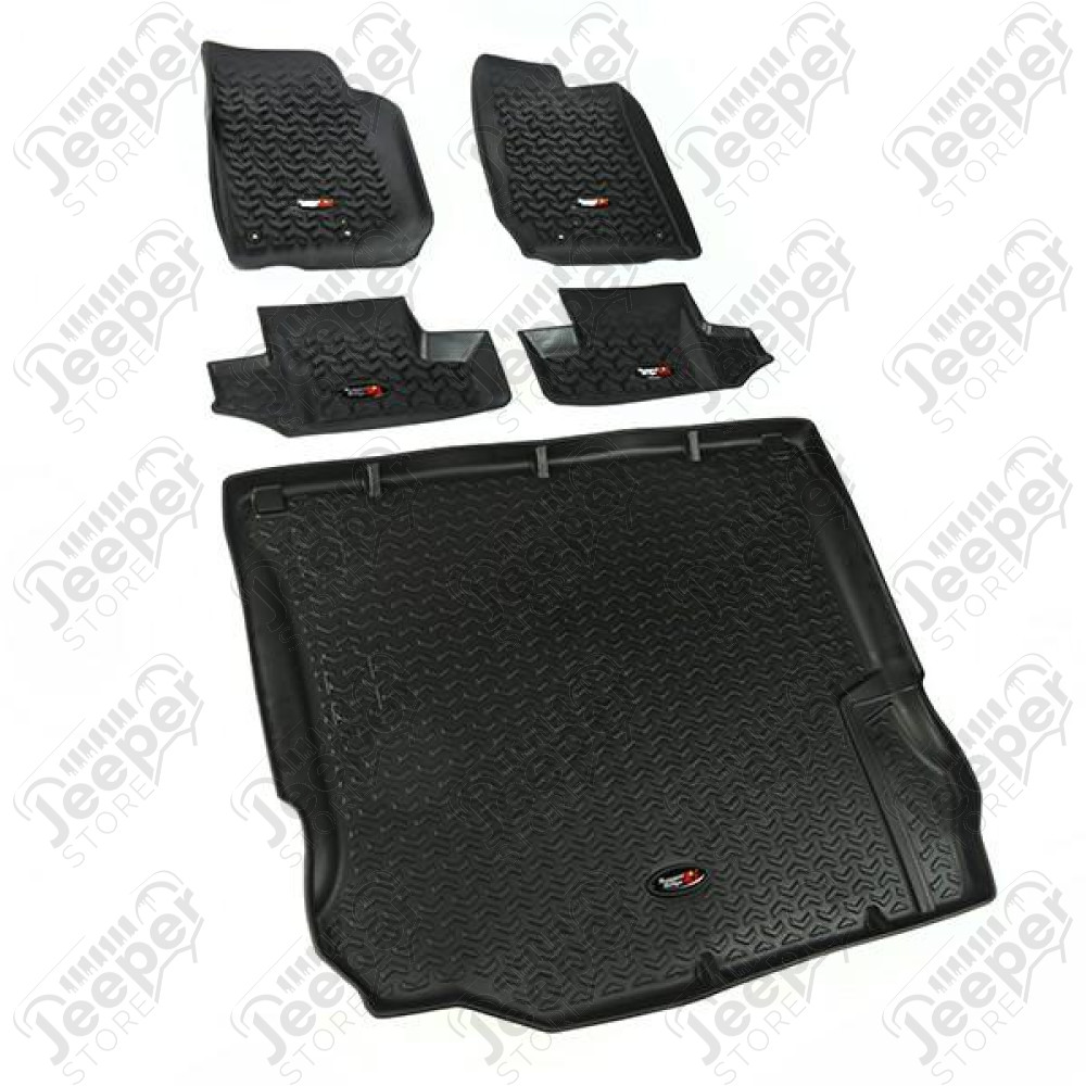 All Terrain Floor Liner Set, Black; 11-18 Jeep Wrangler JK, 2 Door
