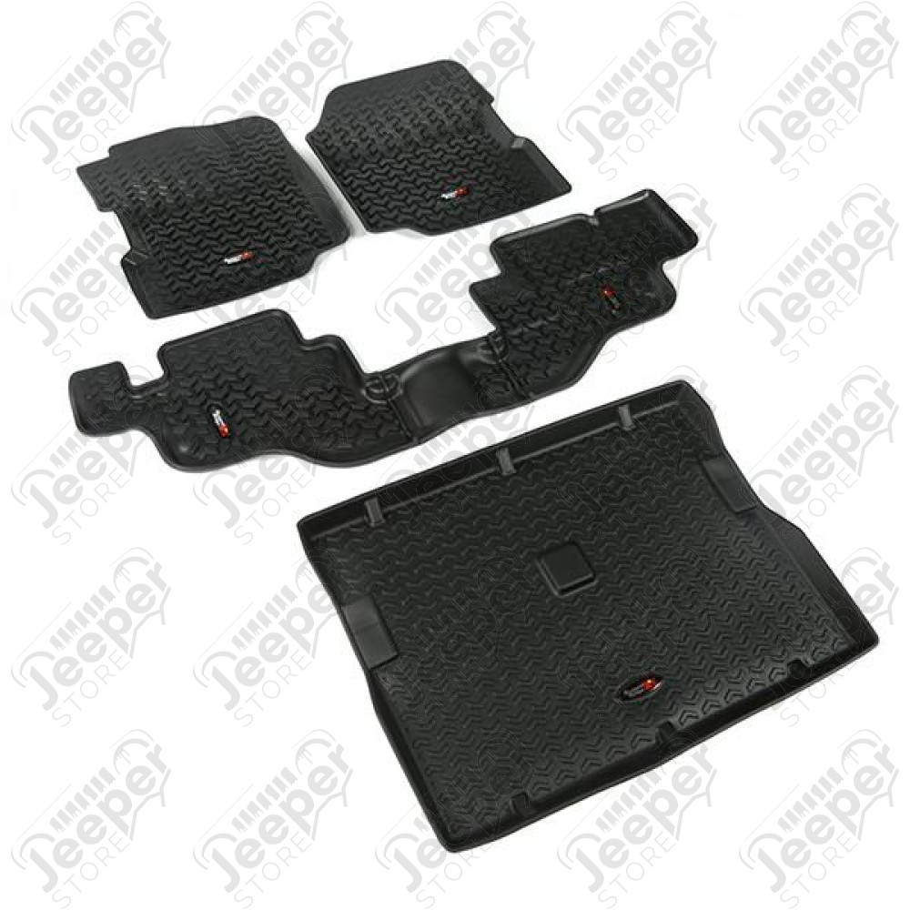 All Terrain Floor Liner Set, Black; 76-95 Jeep CJ/Wrangler YJ