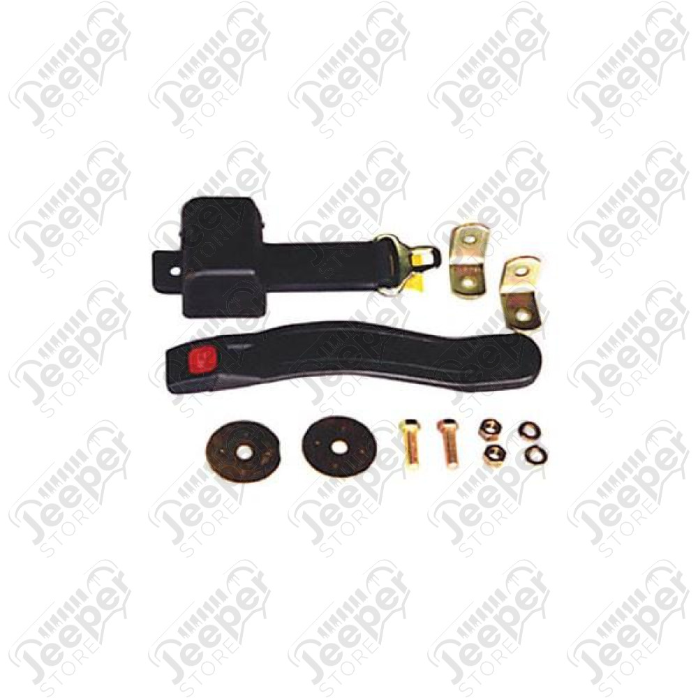 Seat Belt, 2 Point, Black; 76-95 Jeep Wrangler CJ/YJ