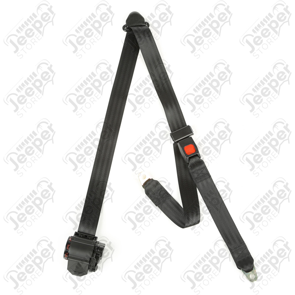Seat Belt, 3 Point, Tri-Lock, Black; 87-91 Jeep Wrangler YJ