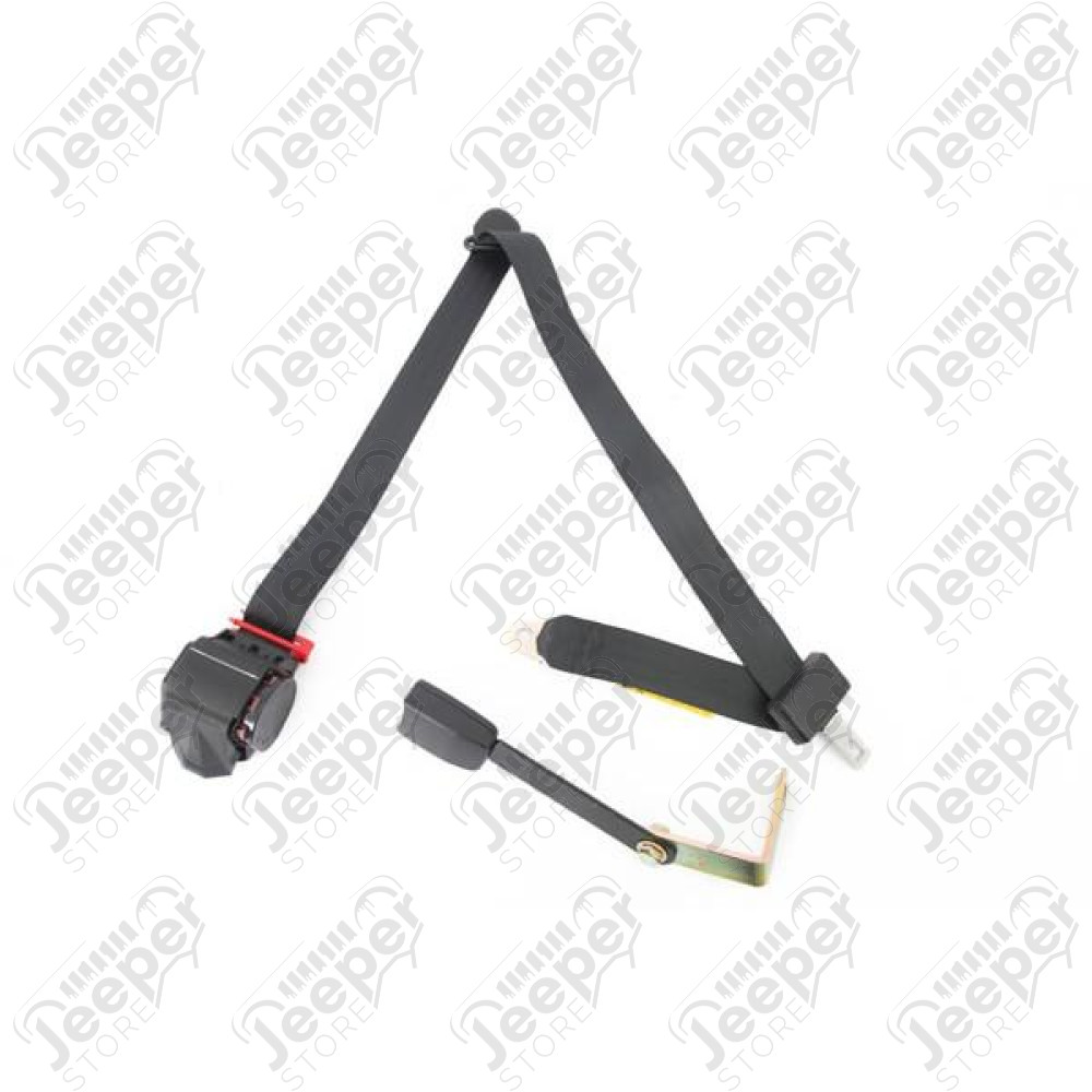 Seat Belt, Left, 3 Point, Tri-Lock, Black; 97-02 Jeep Wrangler TJ