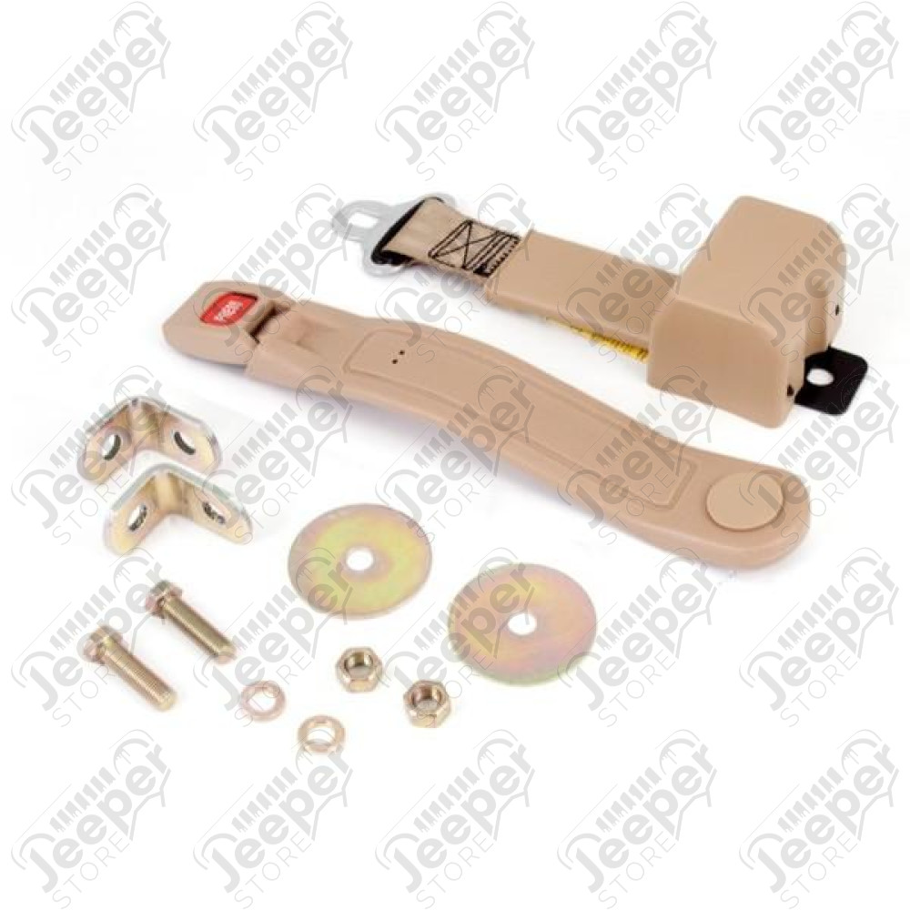 Seat Belt, 2 Point, Retractable, Tan; 87-95 Jeep Wrangler YJ