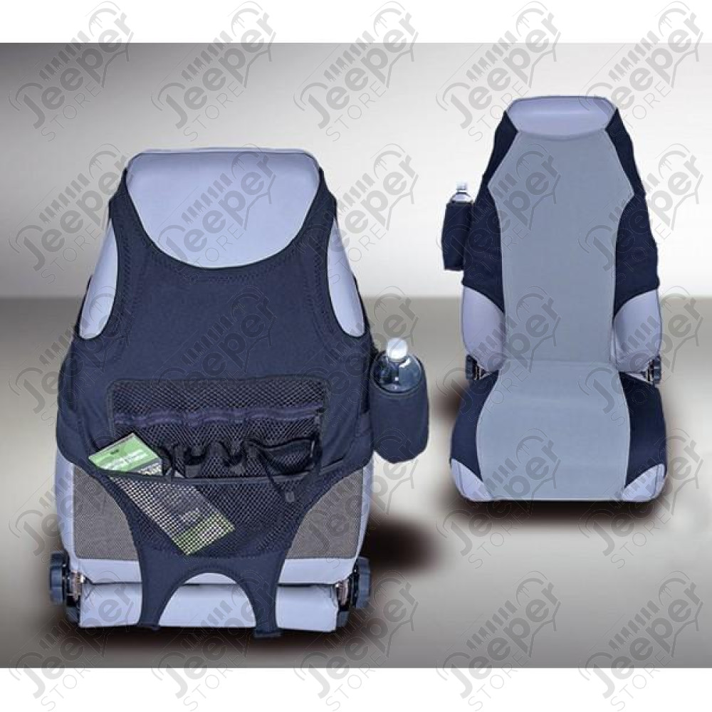 Seat Protector Kit, Fabric, Black/Gray; 76-06 Jeep CJ/Wrangler YJ/TJ
