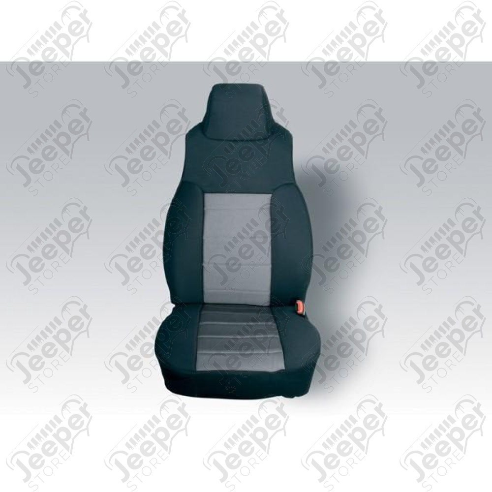 Seat Cover Kit, Front, Fabric, Gray; 97-02 Jeep Wrangler TJ