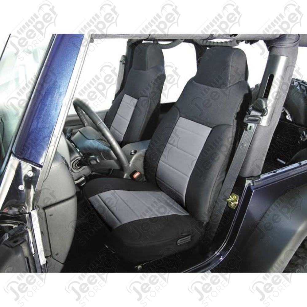 Seat Cover Kit, Front, Fabric, Gray; 91-95 Jeep Wrangler YJ
