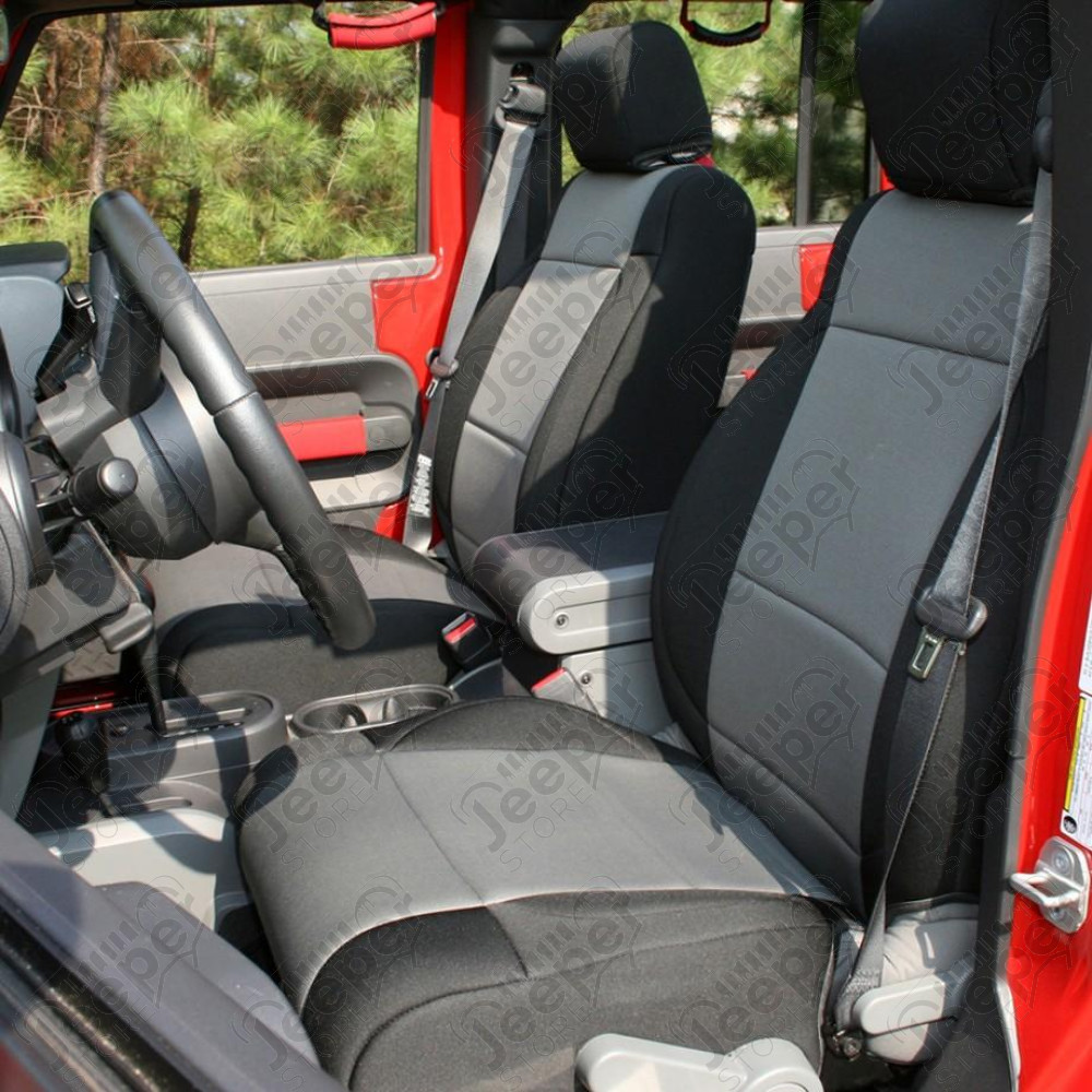 Seat Cover Kit, Black/Gray; 07-10 Jeep Wrangler JK, 2 Door