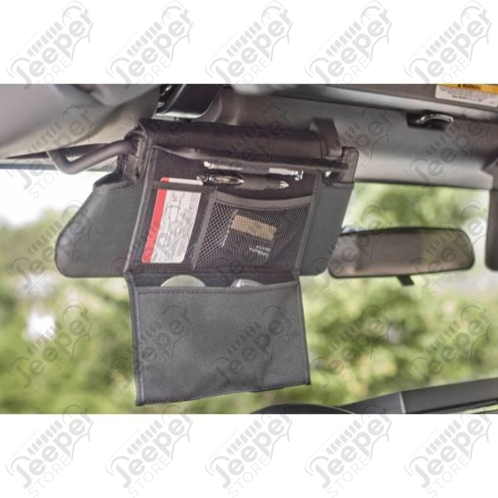 Sun Visor Organizer Kit, Black; 07-09 Jeep Wrangler JK