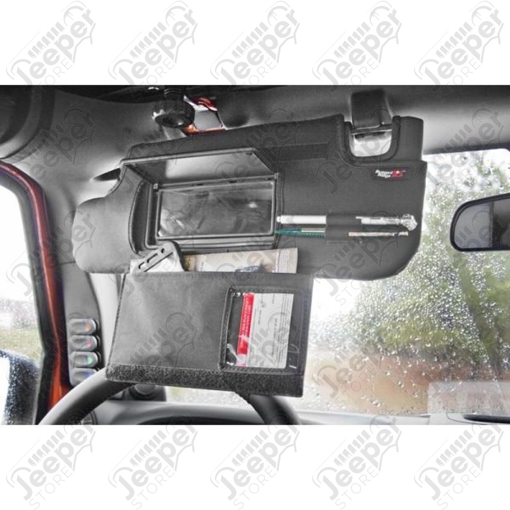 Sun Visor Organizer Kit, Black 10-18 Jeep Wrangler JK