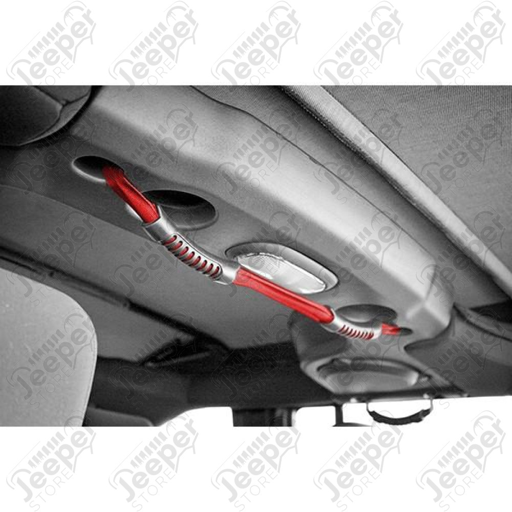 Grab Strap, Rear, Dual, Red; 07-18 Jeep Wrangler JKU