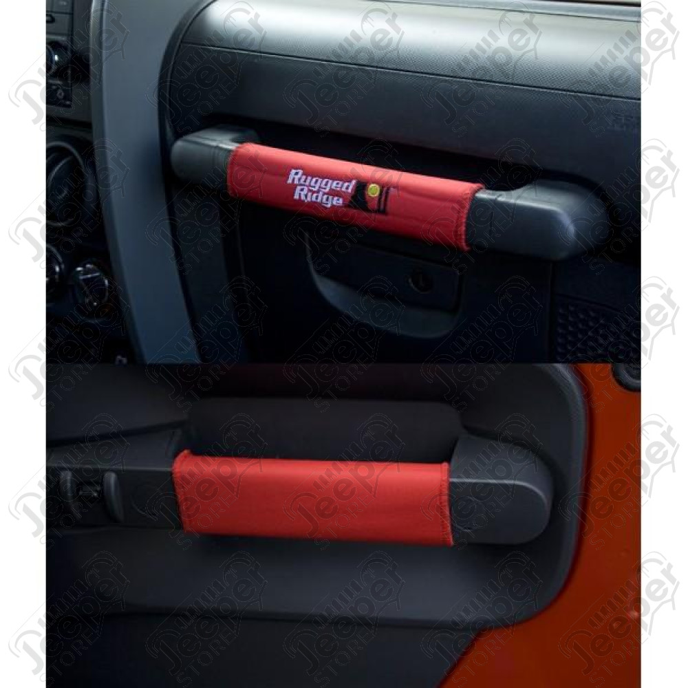 Grab Handle Kit, Red; 07-10 Jeep Wrangler JK