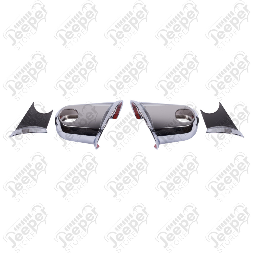 Door Mirror Arm Cover Kit, Chrome 07-18 Jeep Wrangler JK