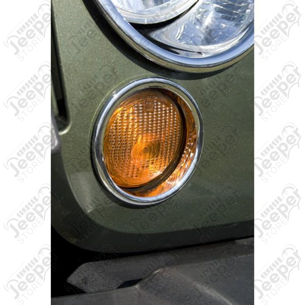 Turn Signal Bezel Trim, Chrome; 07-18 Jeep Wrangler JK